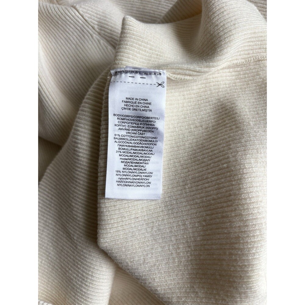 Lauren Ralph Lauren Ivory Ribbed Knit Turtleneck Sweater Top Womens XL Cotton - Picture 8 of 12